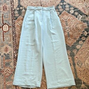 blue abercrombie wide leg crepe trouser pants